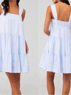 Minkpink Light Blue & White Striped Sundress